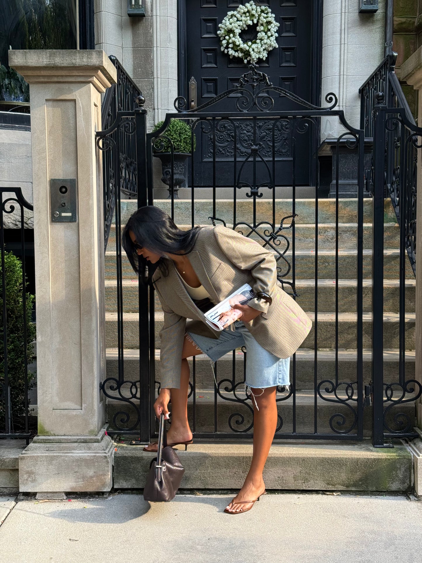 CREAM PATTERN VINTAGE BLAZER