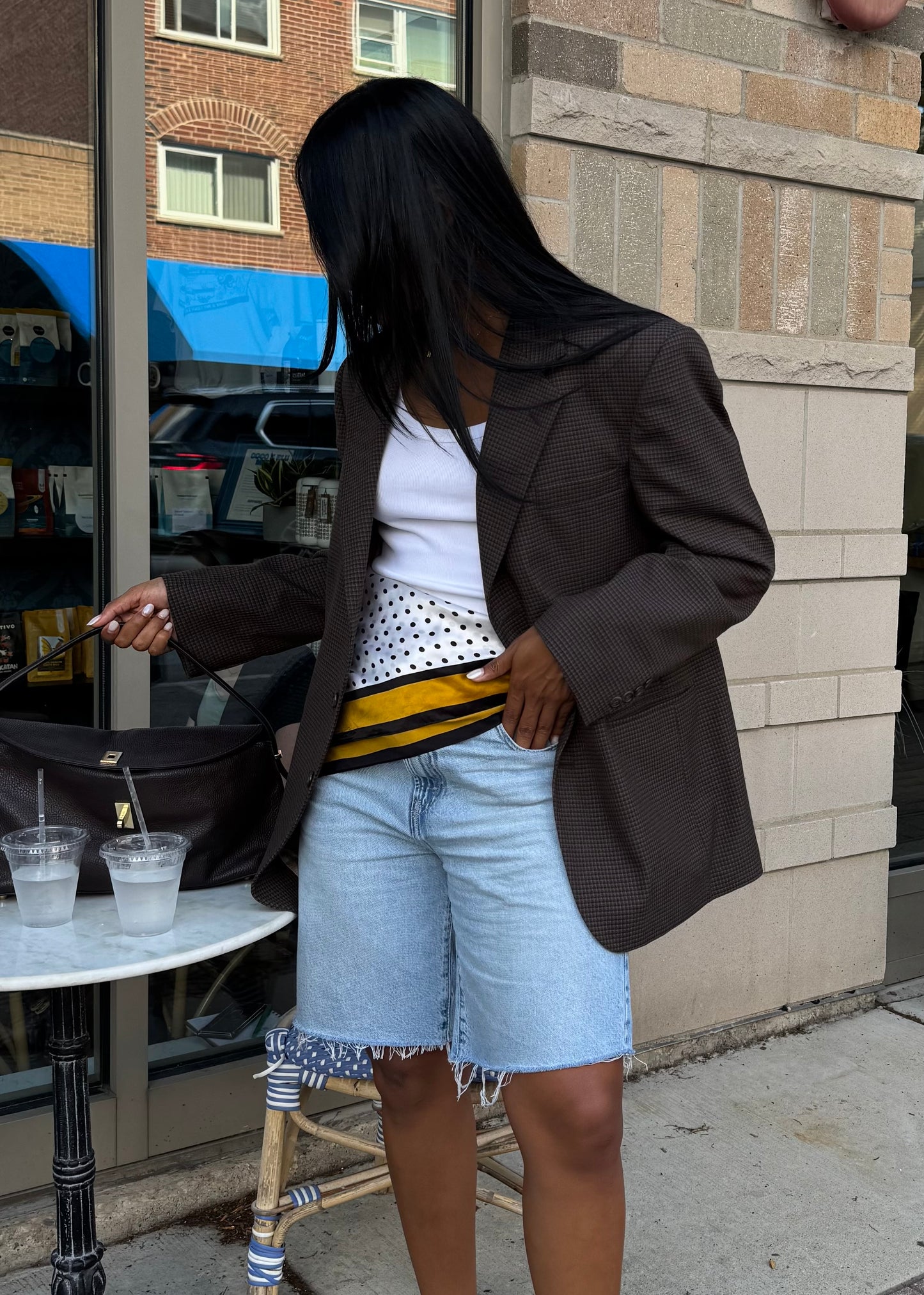 COFFEE PATTERN VINTAGE BLAZER