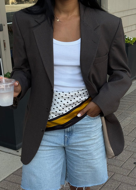 COFFEE PATTERN VINTAGE BLAZER