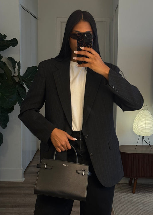 Black Fined-Line Vintage Blazer