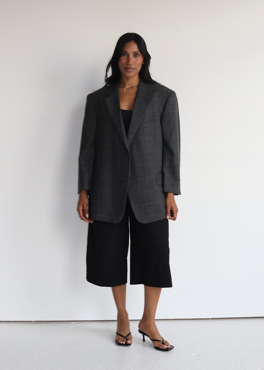 NEW - GRAY PLAID VINTAGE BLAZER