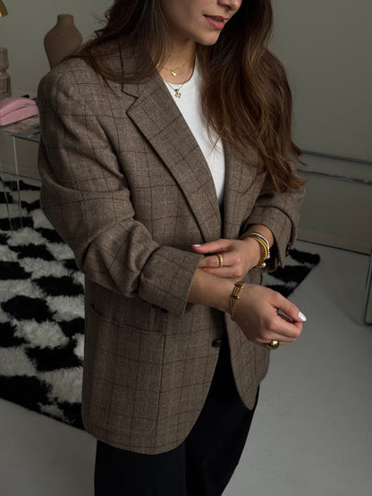 NEW - PLAID MOCHA BLAZER