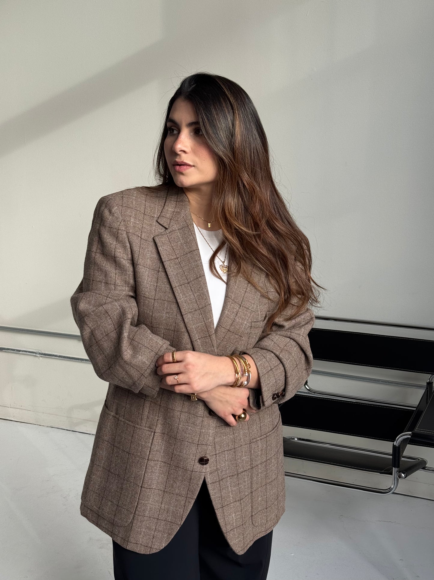 NEW - PLAID MOCHA BLAZER