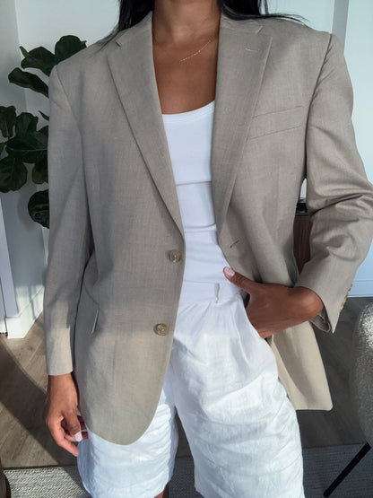 CREAM LINEN VINTAGE BLAZER