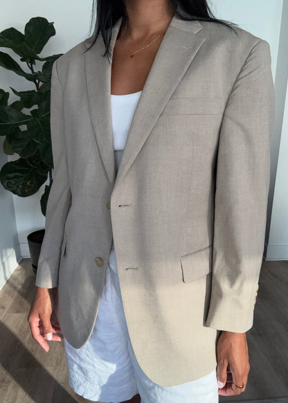 CREAM LINEN VINTAGE BLAZER